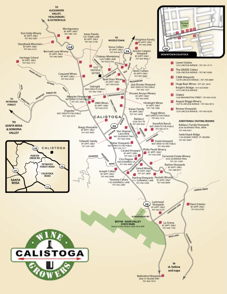 calistoga winery map
